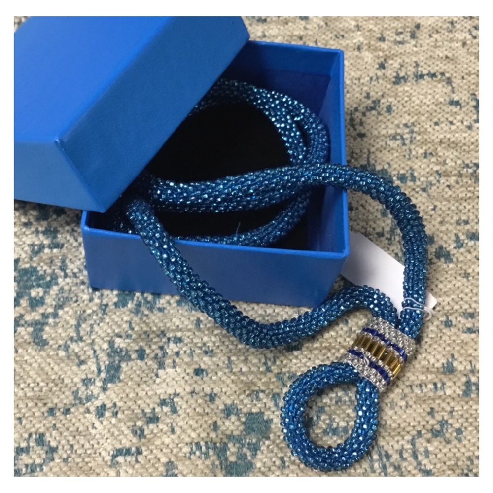 Blue Beaded Lanyard Accessory from Nepal